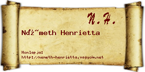 Németh Henrietta névjegykártya