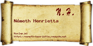 Németh Henrietta névjegykártya