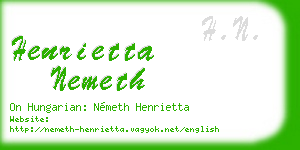 henrietta nemeth business card