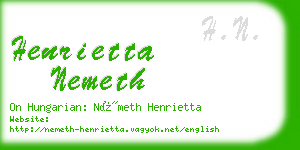 henrietta nemeth business card